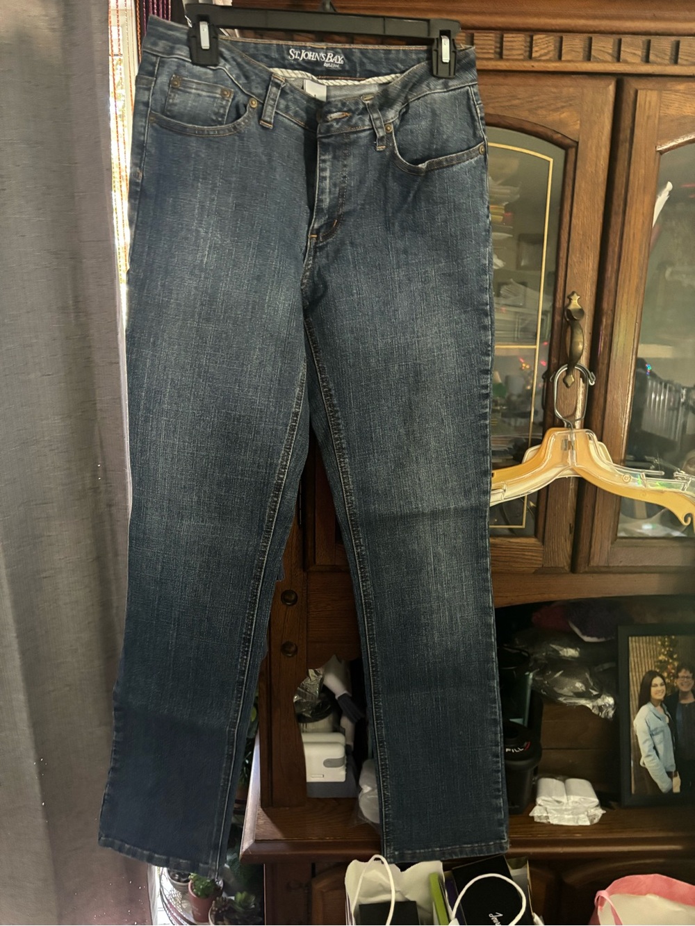 St. John's Bay Blue Straight-Leg Denim Jeans